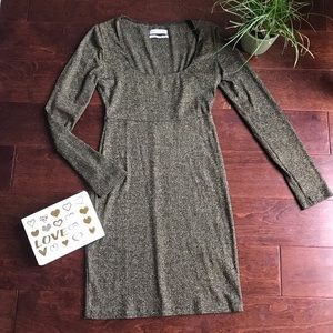 Black + Gold Shimmery Urban Outfitter Party Dress